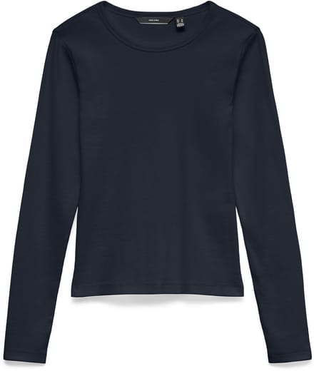 Vero Moda T-shirt Vmchloe Ls Short Top Jrs Noos 10306897 Sky Captain Dames Maat - S