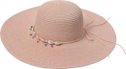 Clayre & Eef Hoed Dames Roze Papierstro Schelpen