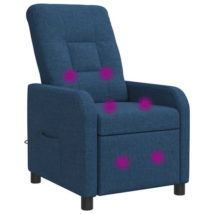 vidaXL - Massage - Relaxstoel - Blauw - Stof