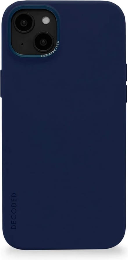 DECODED Siliconen Back Cover - iPhone 14 Plus - Anti-Bacterieel Hoesje - Magnetische Technologie van Apple - Donker Blauw