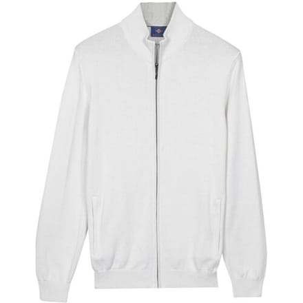 Baileys Vest Fine Knit Full Zip Soft Grey / male