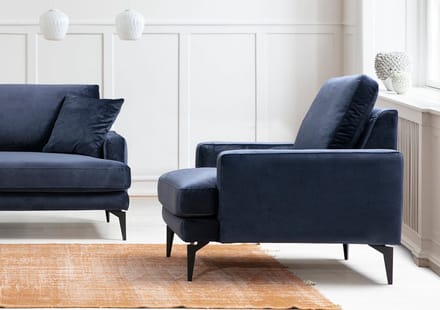 Asir - Luxe Fauteuil - Marineblauw - 80 x 90 x 88 cm