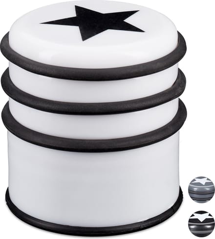 deurstopper kunststof - rubberen ringen - 8 cm - deurbuffer binnen - wit