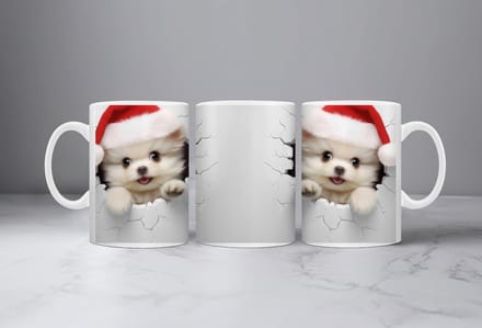 Koffiemok kerst 3D Poesje