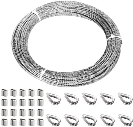 Sterke RVS Staalkabel 0,3 cm x 2,5m voor Leuningen en Terrasafscheiding
