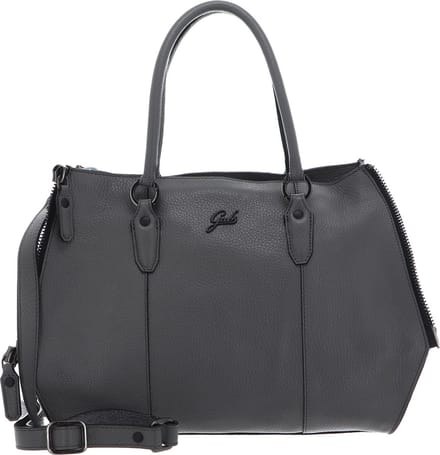Gabs Leren Schoudertas Ivette TG Bull + Crosta Black Shoulder Bag Basalto Grijs