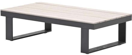 Bologna lounge tafel - 130x70 cm - carbon black - light teak Vironwood