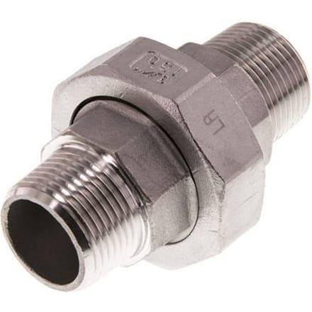 Rechte Aansluiting R3/4'' RVS met Vlakke Afdichting PTFE 16bar