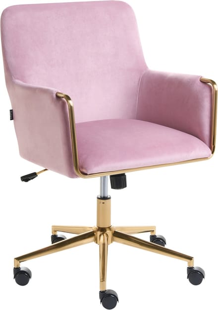 ALTONA - Bureaustoel - Pastelroze - Fluweel