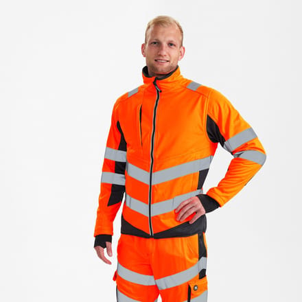 Engel Safety softshell jack 1158-237 - Hi-vis Orange / Anthracite Grey - S