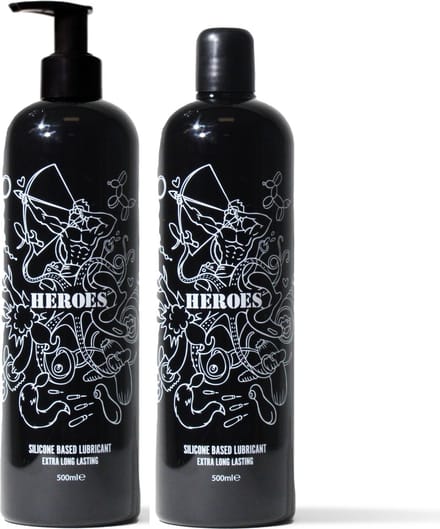 HEROES Siliconen Glijmiddel inclusief DOSEERPOMP - 2 x 500ml | NIEUW!