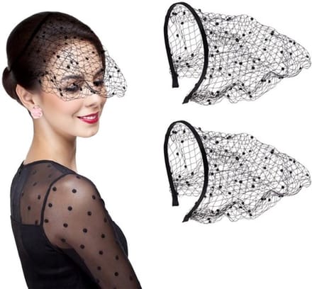 Elegant zwart sluier hoofdband