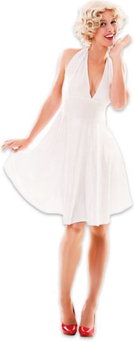 Witbaard Verkleedjurk Marilyn Dames Polyester Wit Maat M/l