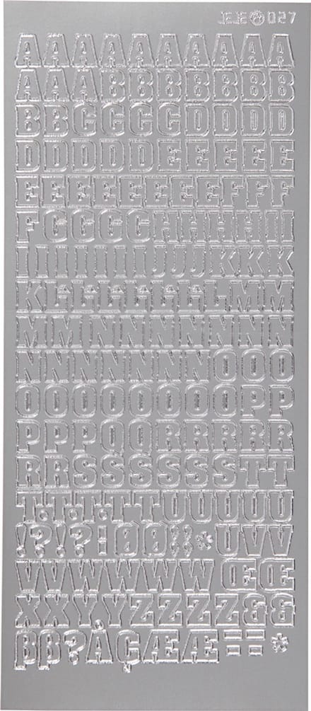 Stickers, alfabet, vel 10x23 cm, zilver, 1 vel