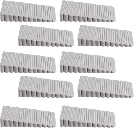 Stoppers voor onderkant van de deur, rubberen deurstopper wig stapelbare deuren stop wig voor thuis, school, commercieel (grijs)