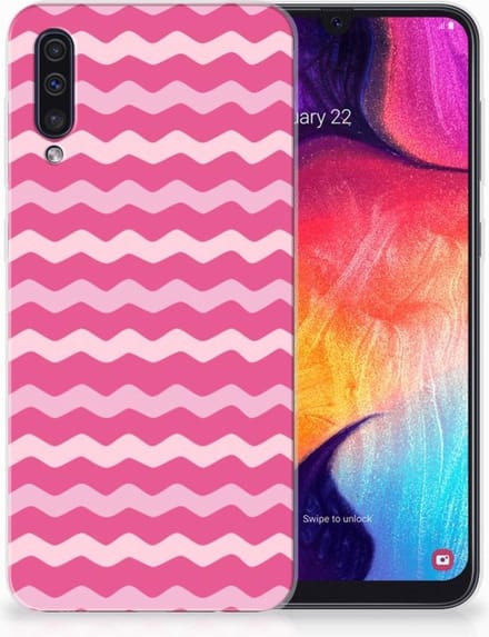 Samsung Galaxy A50 TPU bumper Waves Pink