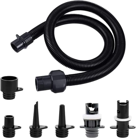 Opblaasbare Pompadapterset - Zwart - 1 m - Kunststof - Voor Paddleboards en Opblaasbare Boten