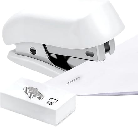 Mini Stapler - Klein Nietapparaat - Papier Werk - Ingebouwde Verwijderaar - 12 Vel Capaciteit - Wit