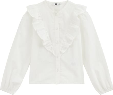 WE Fashion Meisjes blouse met ruches en embroideries
