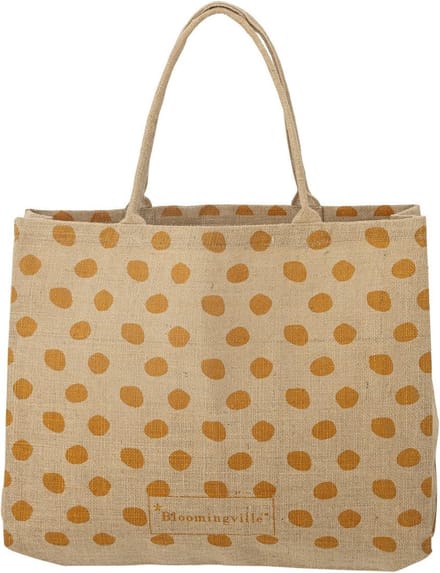 Bloomingville Bergamo shopper tas geel jute