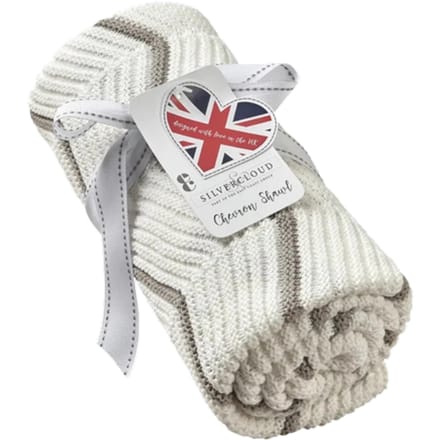 Silvercloud Chevron Cream Grey Gebreide Baby Sjaal