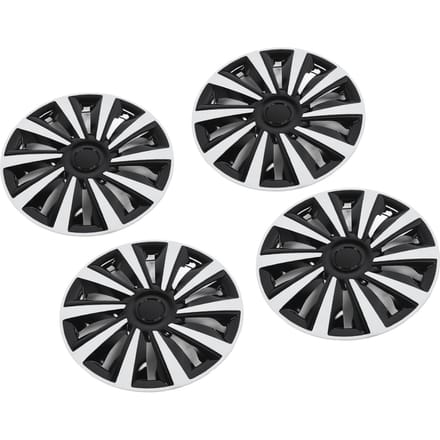 4 pièces Cache-moyeu de roue 15 pouces Protection complète Look cool Encliquetable Ajustement universel Remplacement pour Seat black