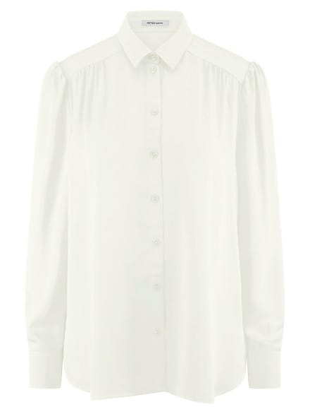 Blouse lange mouwen Van Peter Hahn wit