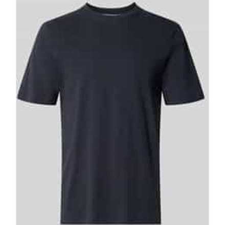 T-shirt met geribde ronde hals model 'Olaf'