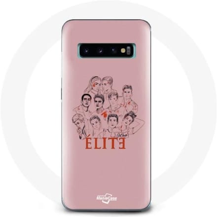 Coque - Samsung - Galaxy S10 Elite - Rigide - Rose - Affiche personnages Fanart Logo