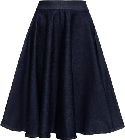 Queen Kerosin dames Basic Swing-rok donkerblauw