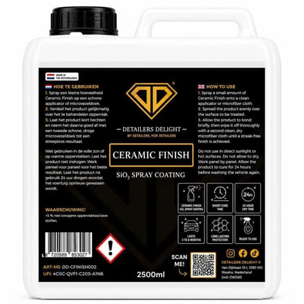 DETAILERS DELIGHT CERAMIC FINISH – SIO₂ SPRAY COATING 2.5L