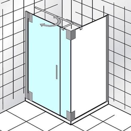 HSK K2P hinged door and side panel 75 cm for side panel stop left