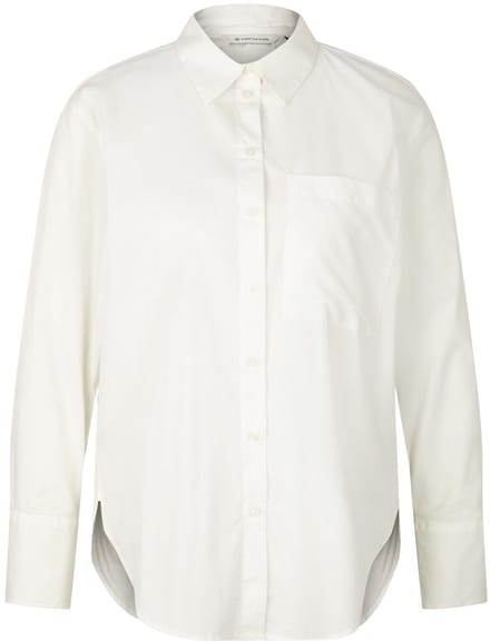 Tom Tailor - Blouse met opgestikte borstzak - Maat 46 - Whisper White