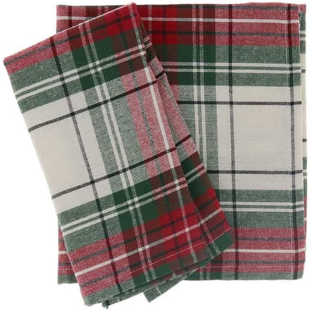 Unique Living - Servet Xmas Tartan - 40x40cm - White