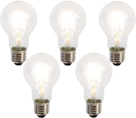 LUEDD Set van 5 E27 LED lamp filament A60 schemersensor 4W 470 lm 2700K