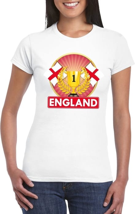Wit Engels kampioen t-shirt dames - Engeland supporter shirt M