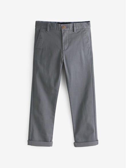 Next - Jongens - Stretch chinobroek met standaard pasvorm - Grijs