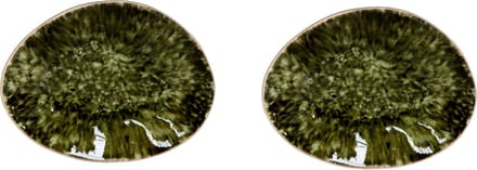 Costa Nova Riviera ovaal bordje Forets donkergroen 16 cm - set van 2 - side plate
