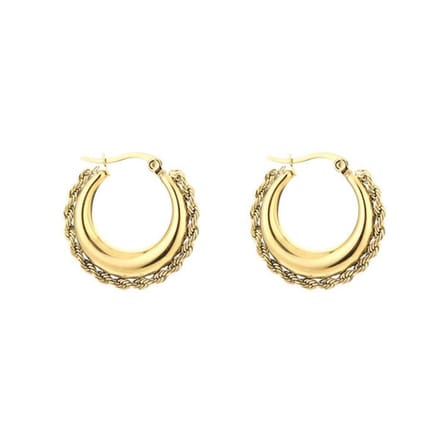 Bijoutheek Oorring Bali Hoop Gedraaid Ketting Goud