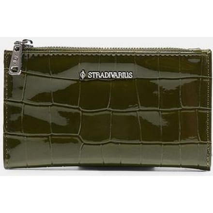 Stradivarius Basic portemonnee met rits  Kaki OS