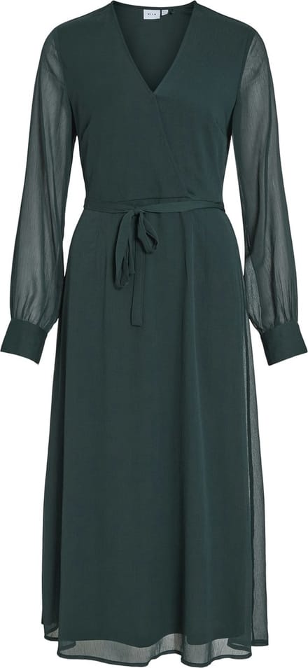 VILA - VIFALIA V-NECK L/S MIDI DRESS - NOOS/DC - Dames - Mini jurken