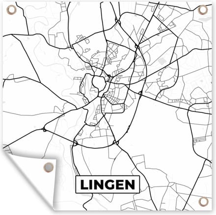 Tuindoek Lingen - Stadskaart - Plattegrond - Kaart - 100x100 cm