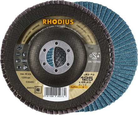 Lamellenschijf - 10 stuks - 125*22 - Rhodius - Korrel 40 - Lamellen schijven