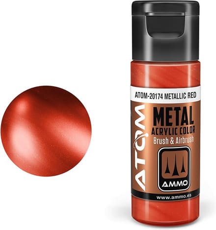 AMMO by Mig Jimenez Hobbyverf Acrylverf - MIG 20174 ATOM - Metallic Red - Acryl - 20ml Verf flesje - 20 ml