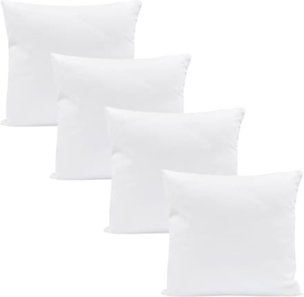 Set van 4 Quilted Microfiber Kussens 40 x 40 cm - Wit