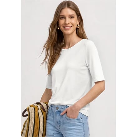 Basic Shirt met ronde hals in Unifarbe