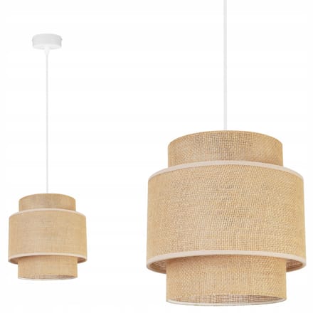 Light-Home BOHO 2458/1 - Hanglamp - Boho Stijl - Jute Lampenkap - Metaal - Verstelbare Hoogte