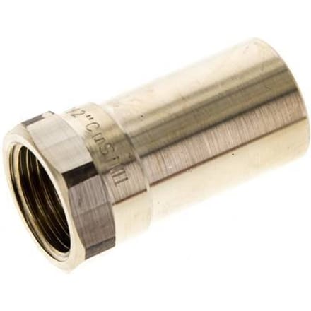 Perskoppeling - 22mm Buiseinde & Rp 1/2'' Persmof - Koperlegering