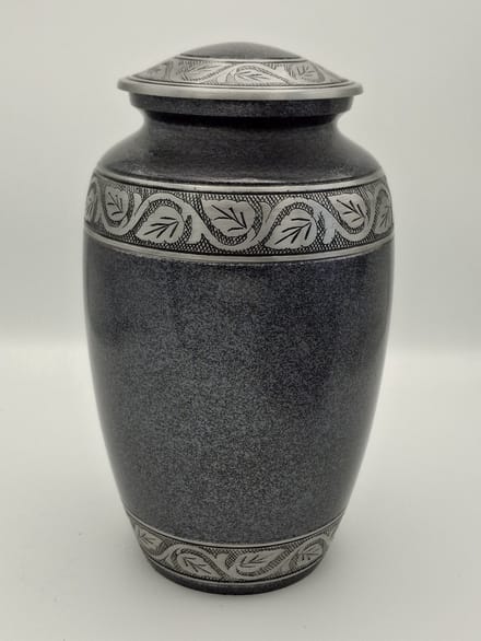 Urn Grey metallic engraved 13223A