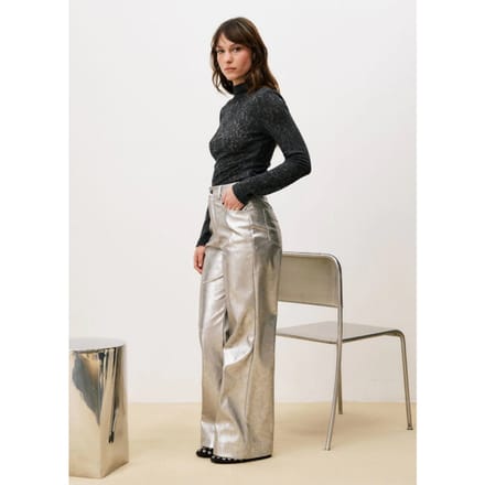 FRNCH Cristalle broek wide-leg zilver